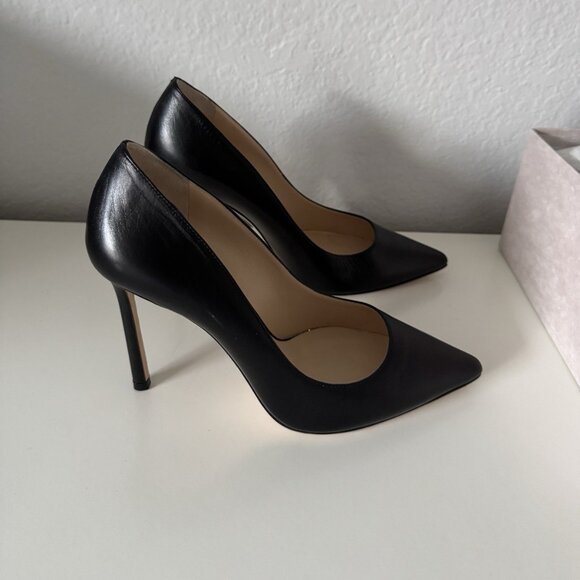 Jimmy Choo Shoes - Jimmy Choo Kid Leather Romy 100 Pump Heel Black